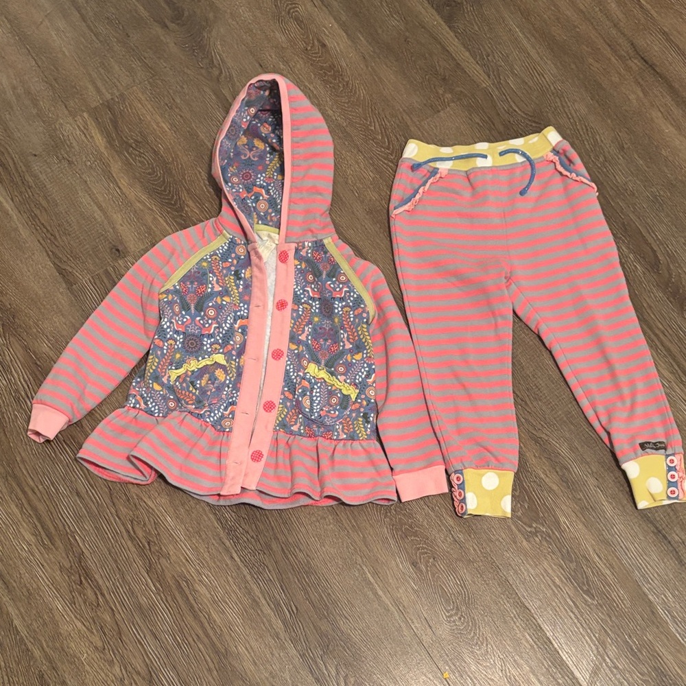 Matilda Jane Pink and Yellow Kids Joggers Set